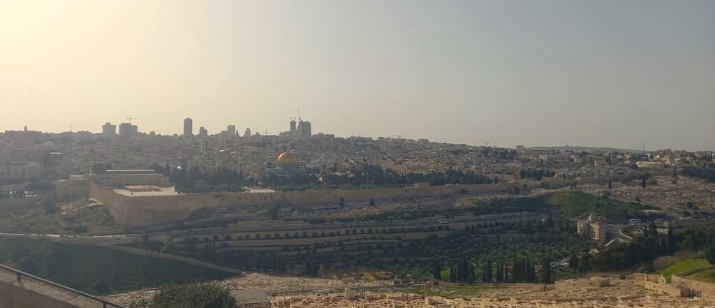 overlooking the old City of jerusalem from the mount of Olives